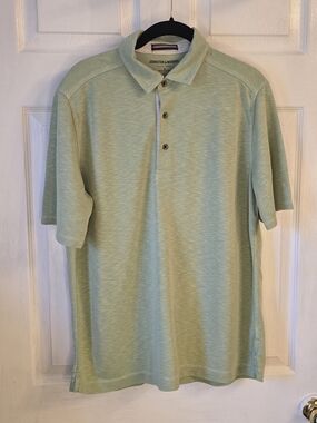 Johnston & Murphy Vintage Slub Polo Short-Sleeve Polo Sage Preppy Quiet Luxury